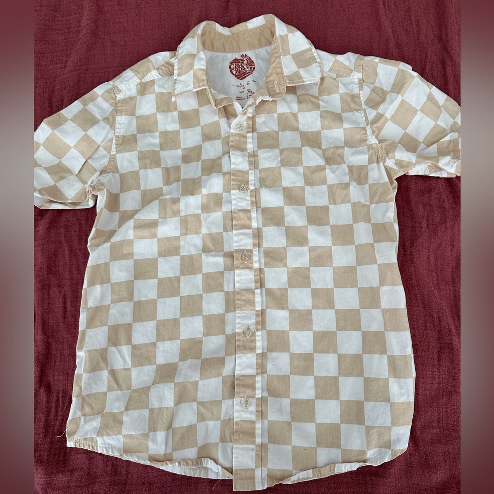 C&C California Beige and White Checkered Shirt